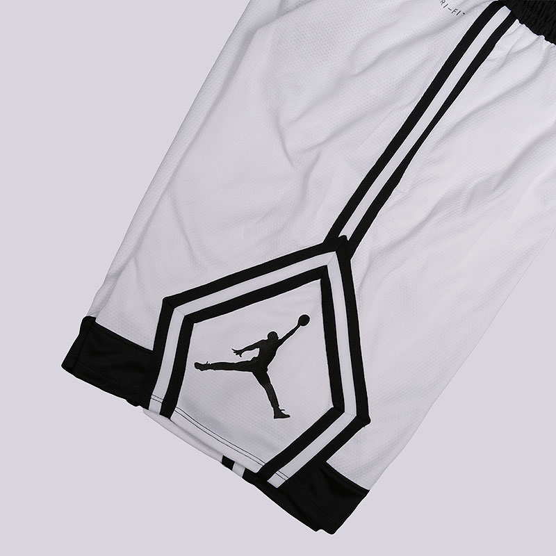мужские белые шорты Jordan Rise Diamond Basketball Shorts 887438-100 - цена, описание, фото 3